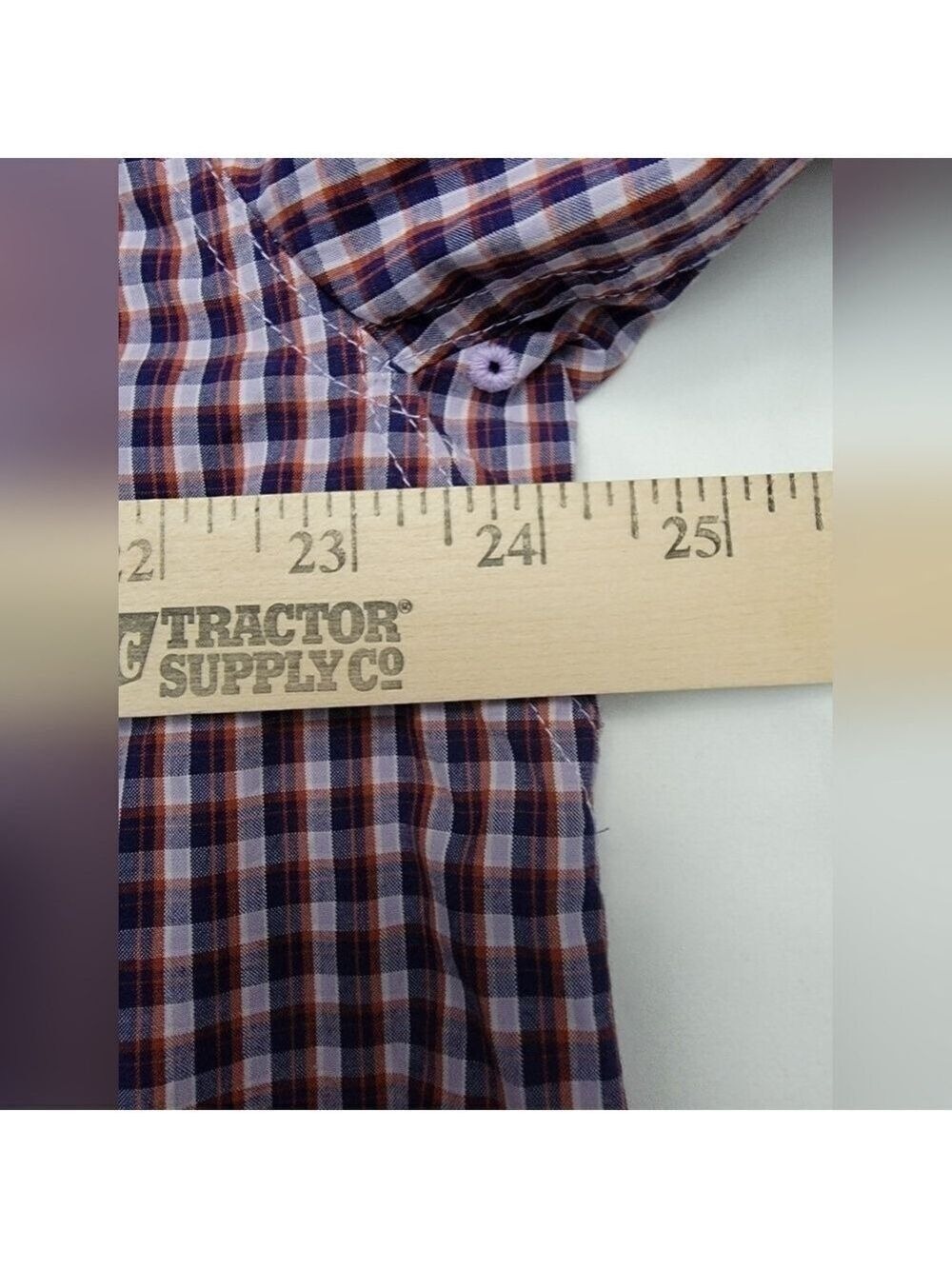 Ariat Pro Series Shirt Short Sleeve Men Large Red Plaid Cotton Poly Rodeo Work - Picture 10 of 12